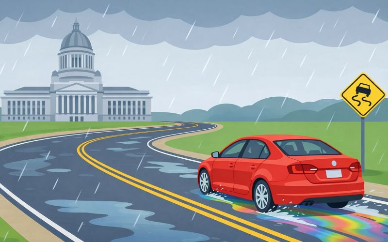 Car Accidents After Rain: Oil Buildup Liability and Road Maintenance Failures in Thurston County?