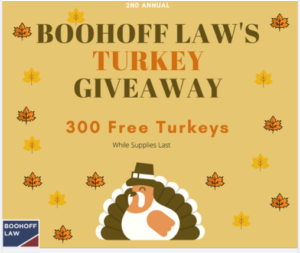 2nd Annual Turkey Giveaway Boohoff Law 2019