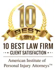 Awarded the 10 Best Law Firm for Client Satisfation